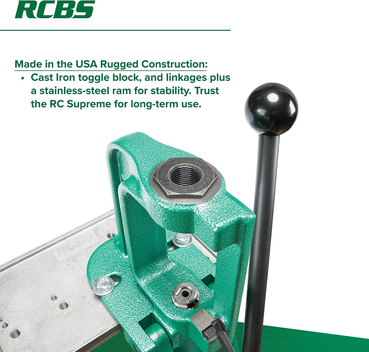 RCBS Rock Chucker Supreme Single Stage Reloading Press â Cast Iron â Green