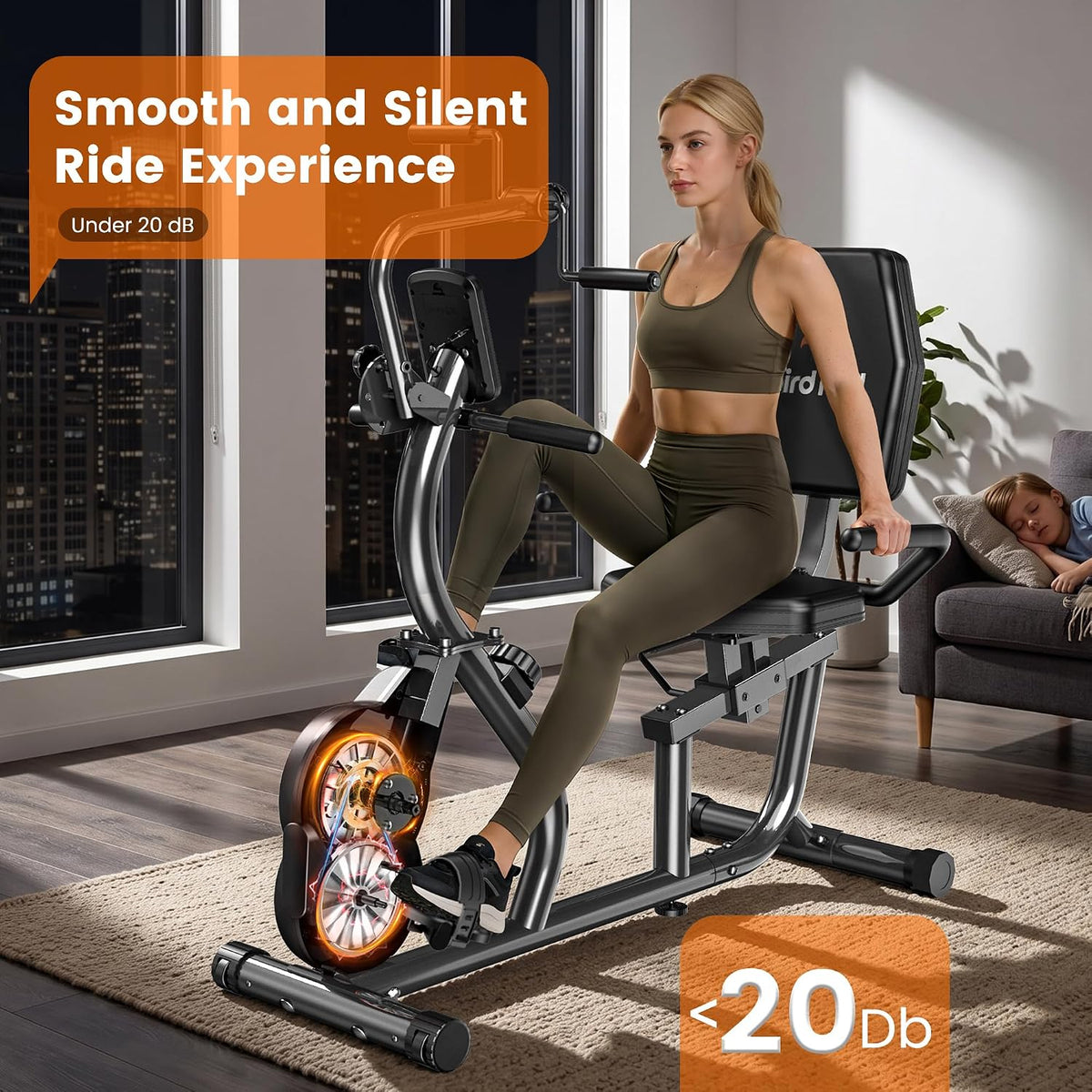 Recumbent Exercise Bike for Home, Stationary Bike for Seniors