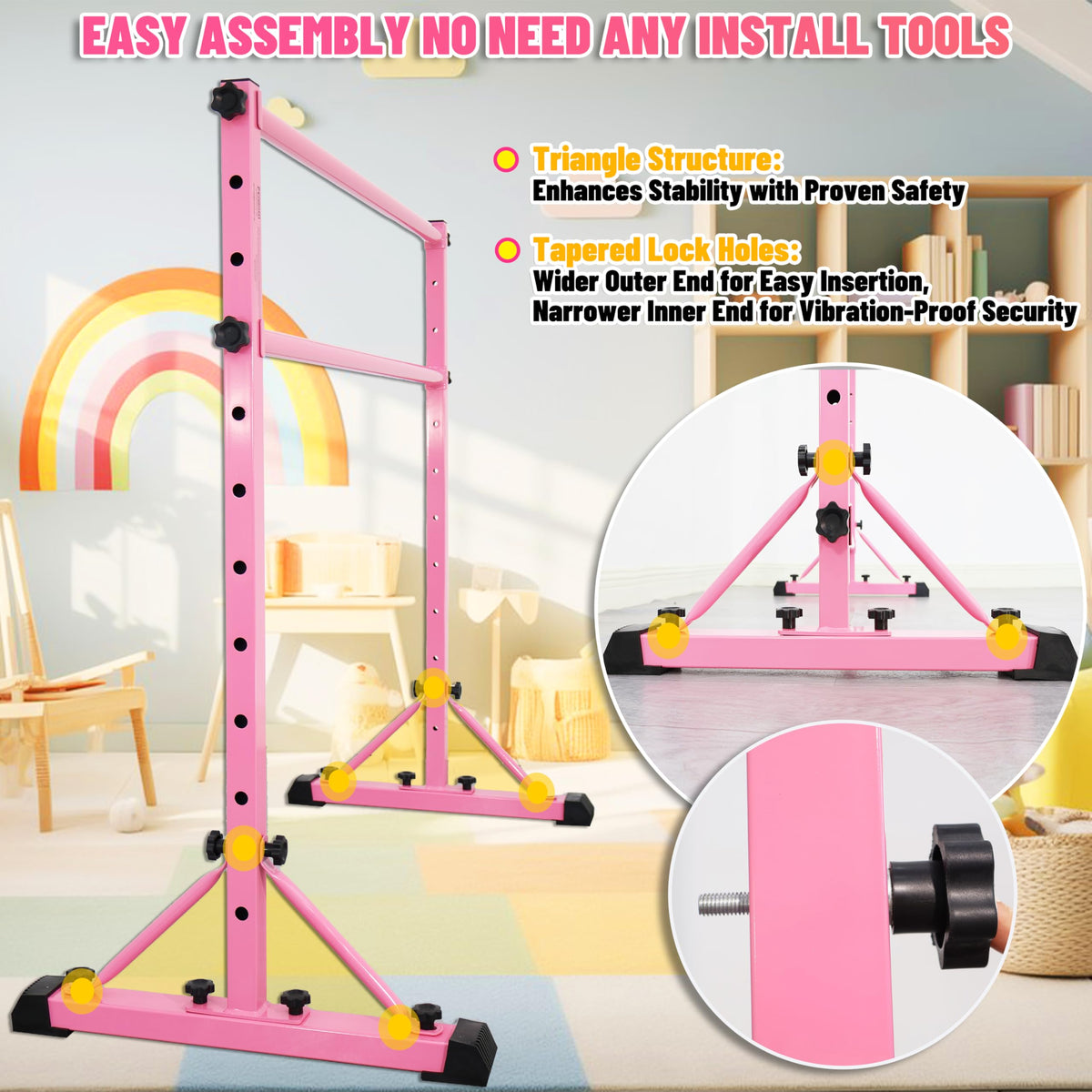 FC FUNCHEER Adjustable Ballet Barre,Portable Dance bar,Fitness Equipment for Dance & Balance Excercise,Super Sturdy for Balance Workout,Weight Limit 250 LBS