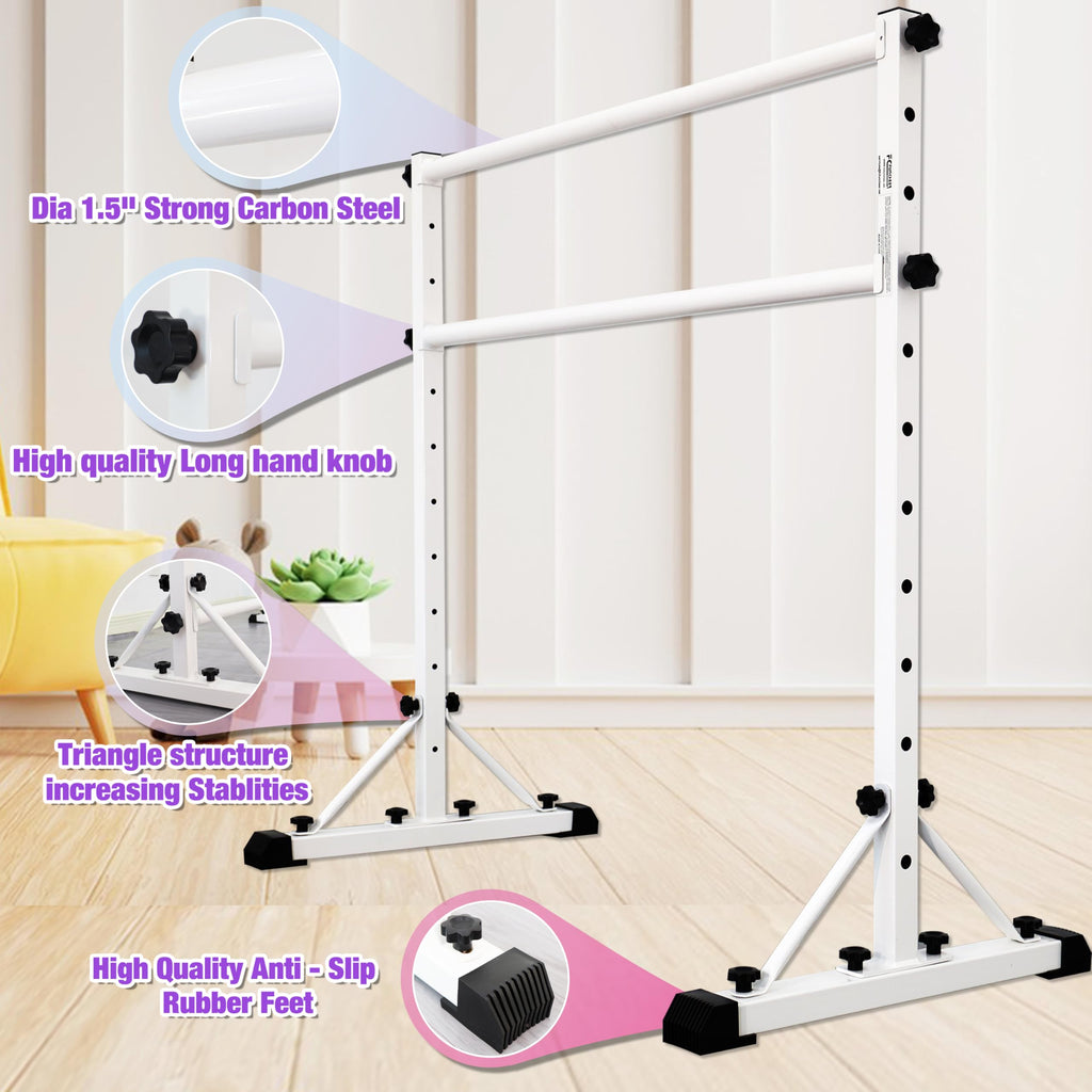 FC FUNCHEER Adjustable Ballet Barre,Portable Dance bar,Fitness Equipment for Dance & Balance Excercise,Super Sturdy for Balance Workout,Weight Limit 250 LBS
