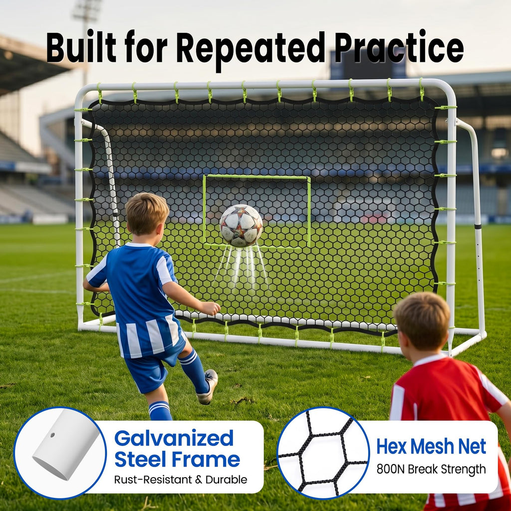Soccer Rebounder Net, 2-in-1 Soccer Goal & Trainer, 5 Adjustable Angles