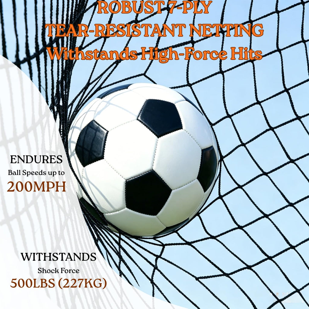 16x10FT Barricade Backstop Net â Heavy Duty All-Ball Sports Barrier Netting, Portable Lacrosse Backstop Net with Carry Bag