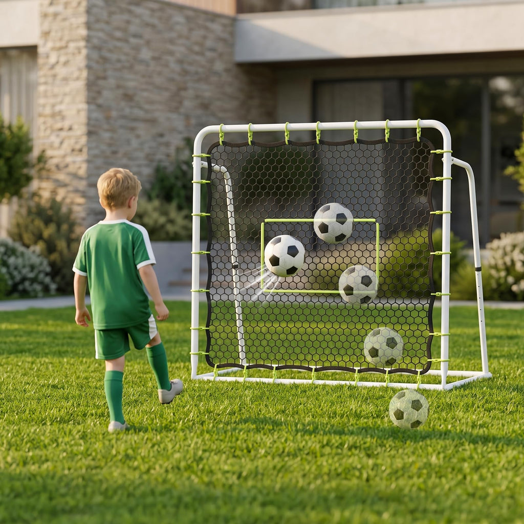Soccer Rebounder Net, 2-in-1 Soccer Goal & Trainer, 5 Adjustable Angles