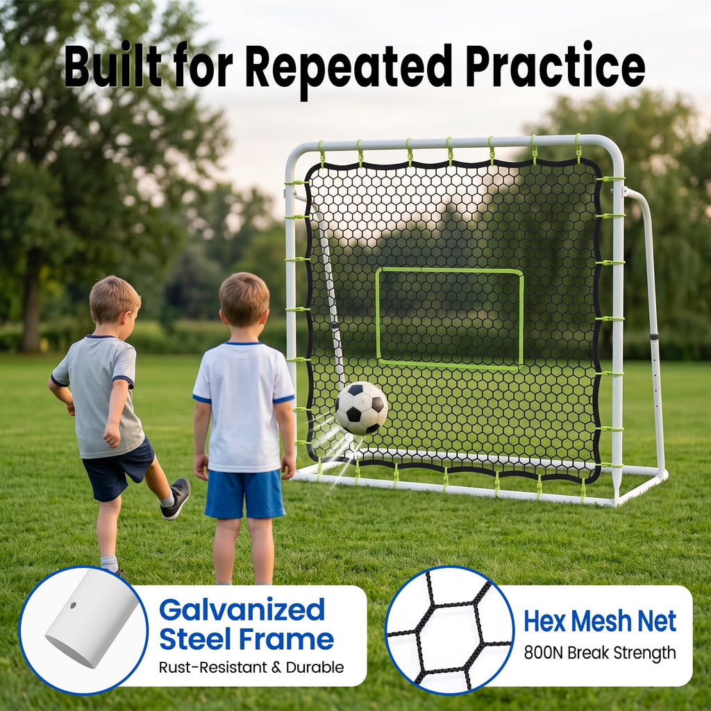 Soccer Rebounder Net, 2-in-1 Soccer Goal & Trainer, 5 Adjustable Angles