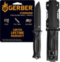 Gerber Gear StrongArm - Fixed Blade, Full Tang Knife - Camping Knife with Multiple Carry Options - Made in USA - Black, Serrated Edge