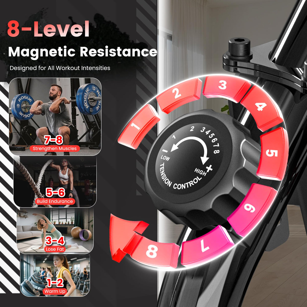 Recumbent Exercise Bike for Home, Stationary Bike for Seniors