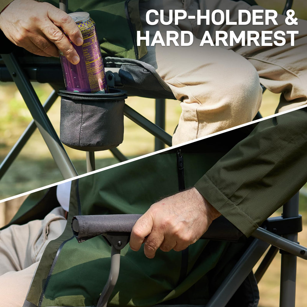 EVER ADVANCED Tall Director Chair 31" Foldable Camping with Carry Bag Black
