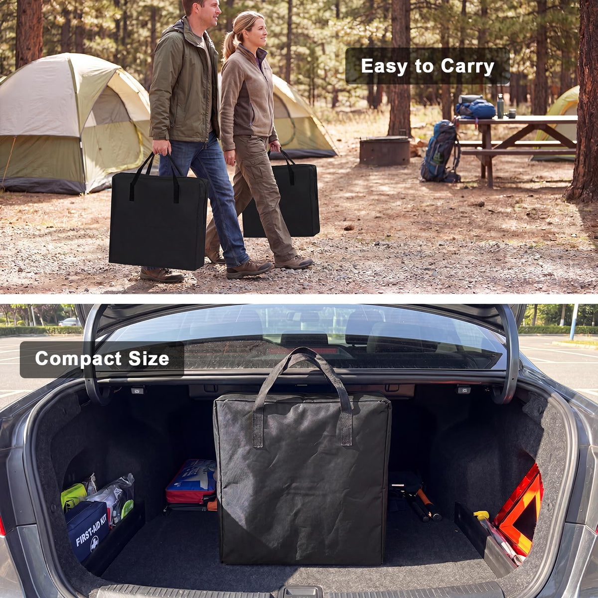 Romswi 2 Pack 30" Extra Tall Folding Camping Chairs, Heavy Duty Director Chairs with Side Table, Cup Holder & Storage Pocket, 400 LBS Support, Portable Outdoor Chairs for Camping, Sports, Events, Blue