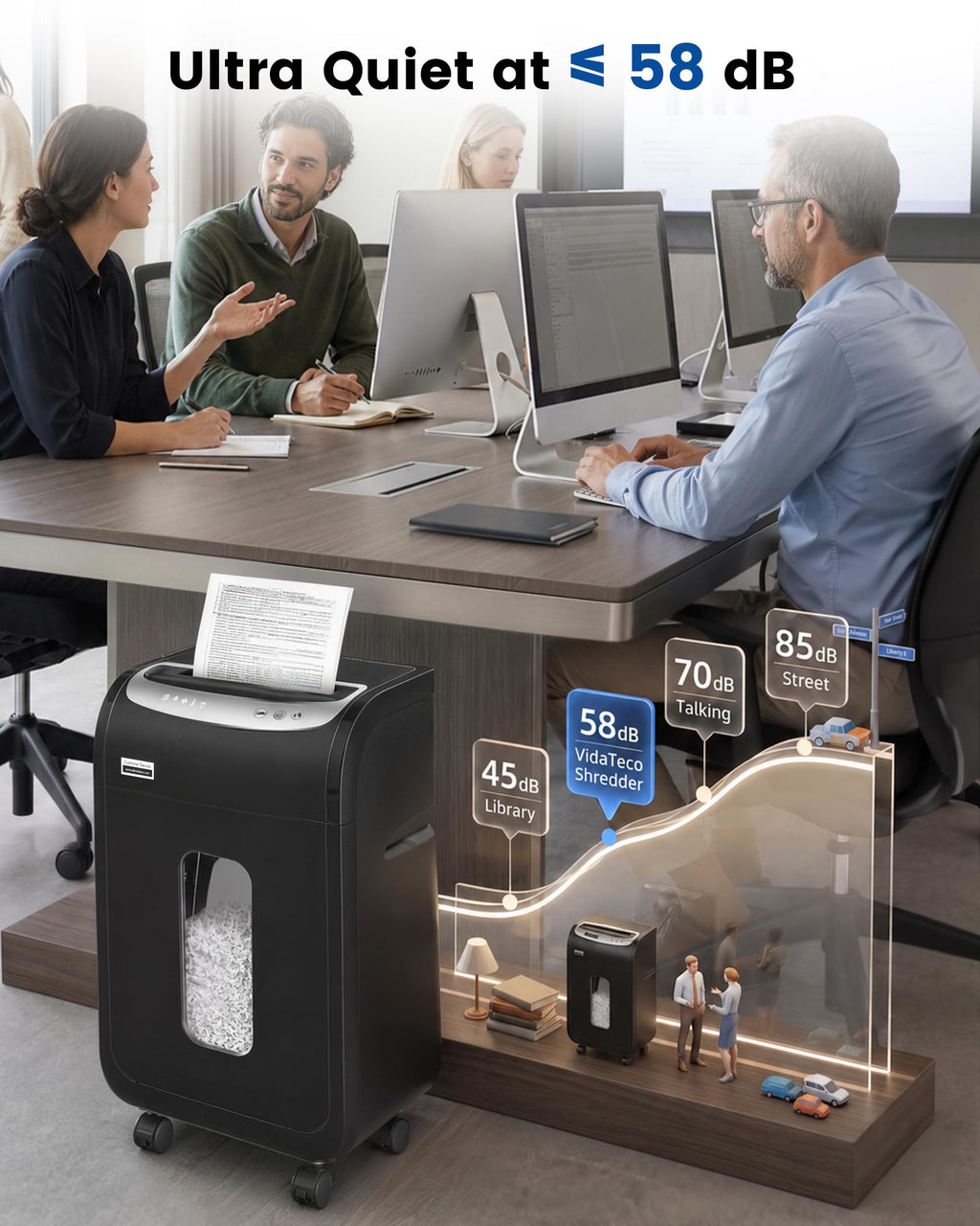 VidaTeco 14-Sheet Micro Cut Paper Shredder for Home Office Heavy Duty