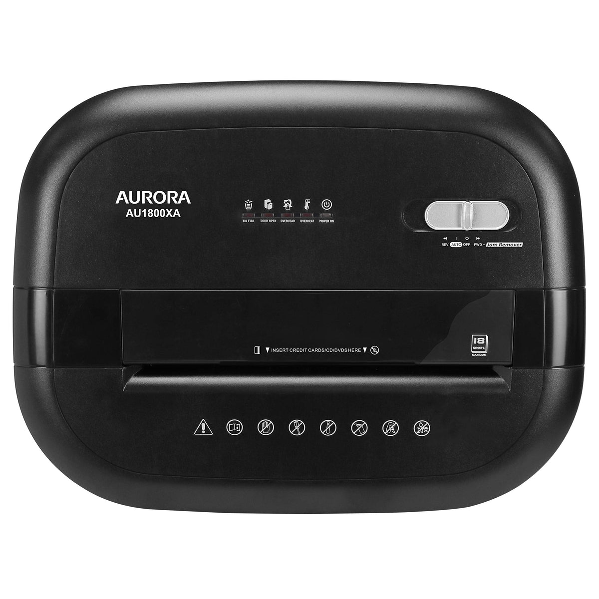 Aurora Commercial Grade 150-Sheet Auto Feed Heavy Duty Micro-Cut Paper and Credit Card Shredder with 6.3 Gallon Pullout Basket / 60 Minutes Continuous Run Time/P-4 Security Level