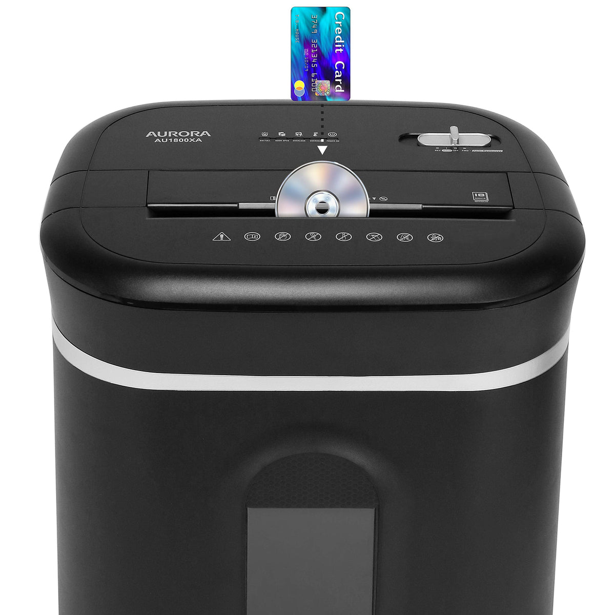 Aurora Commercial Grade 150-Sheet Auto Feed Heavy Duty Micro-Cut Paper and Credit Card Shredder with 6.3 Gallon Pullout Basket / 60 Minutes Continuous Run Time/P-4 Security Level