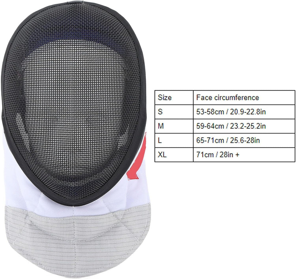 Fencing Mask, Fencing Protective Helmet with Padded Bib for Beginners Practice and Competition (M)
