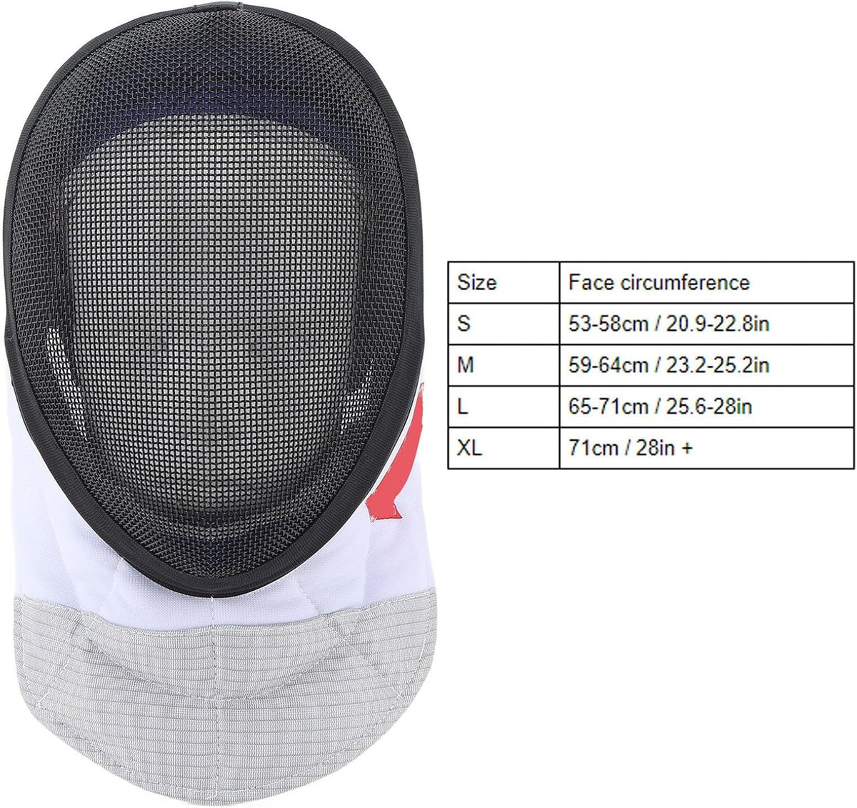 Fencing Mask, Fencing Protective Helmet with Padded Bib for Beginners Practice and Competition (M)