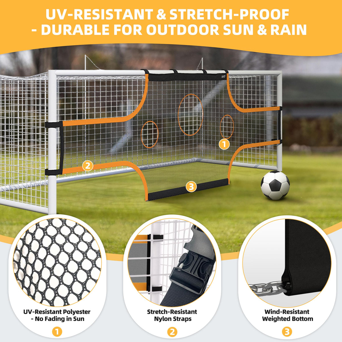 MR Soccer Goal Target Sheet, Field Net, Professional Shooting Practice Aid
