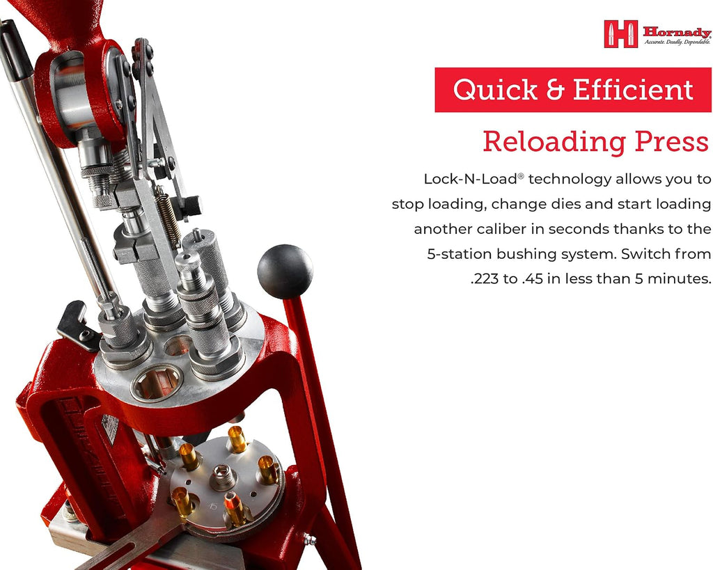 Hornady Lock-N-Load AP Press Loader â Ammunition Reloading Press with Quick Change Lock-N-Load Bushing System, EZ-JECT System and Powder Measure â Enjoy Fast and Reliable Reloading â Item 095100