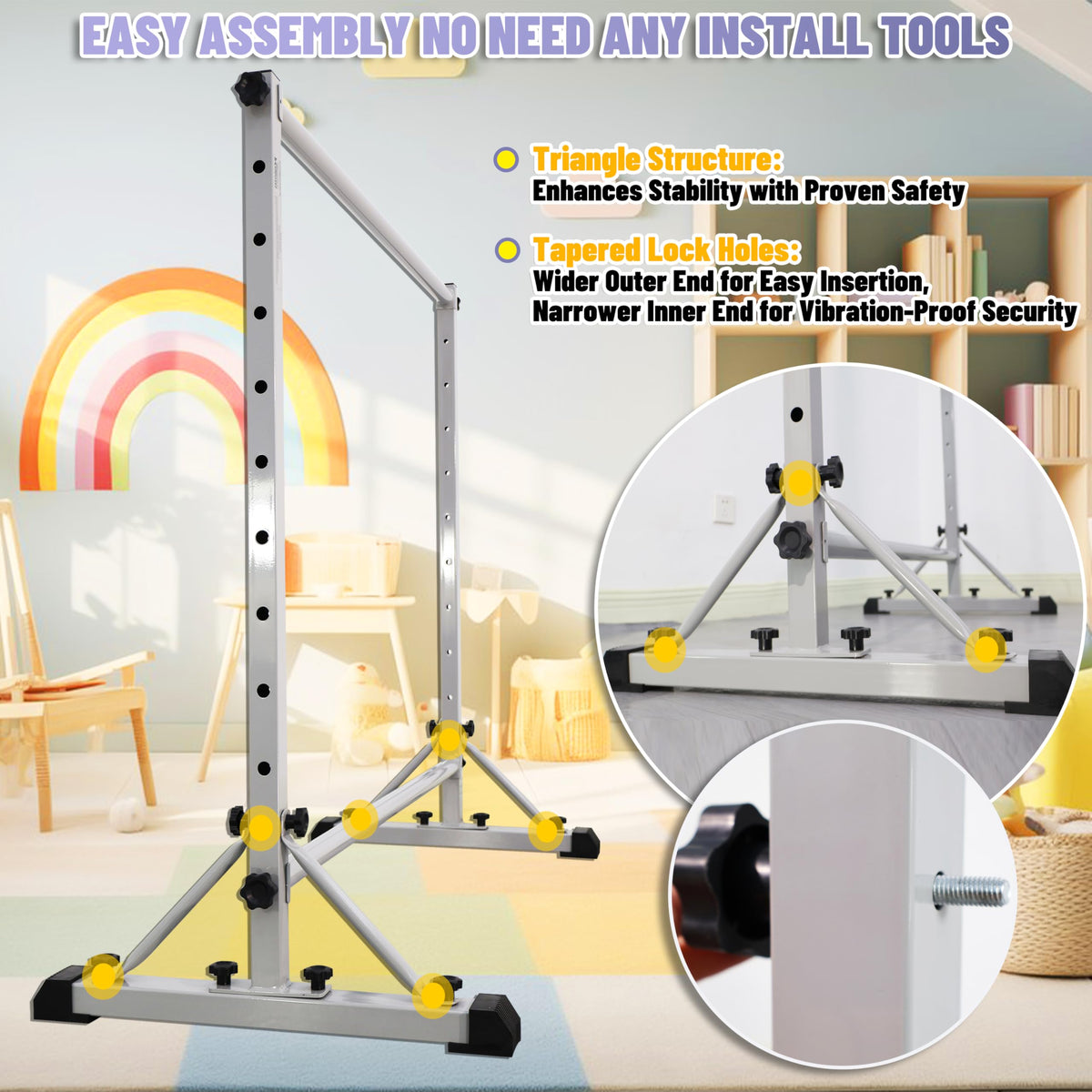 FC FUNCHEER Adjustable Ballet Barre,Portable Dance bar,Fitness Equipment for Dance & Balance Excercise,Super Sturdy for Balance Workout,Weight Limit 250 LBS