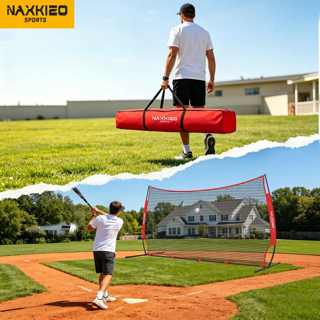 20x10FT Barricade Backstop Net, Baseball Basketball Backstop Net with Steel Frame, Ball Stop Net for Baseball, Lacrosse, Soccer, Basketball, Backstop Net for Backyard