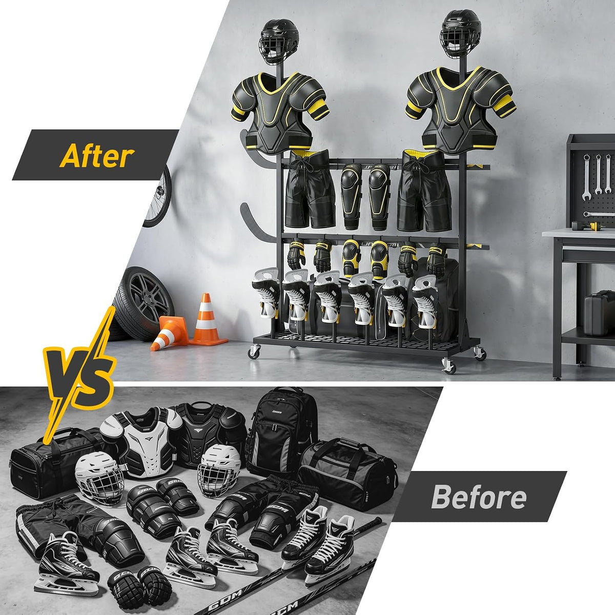 ikkle LargeâCapacity Hockey &Lacrosse Gear Drying Rack.