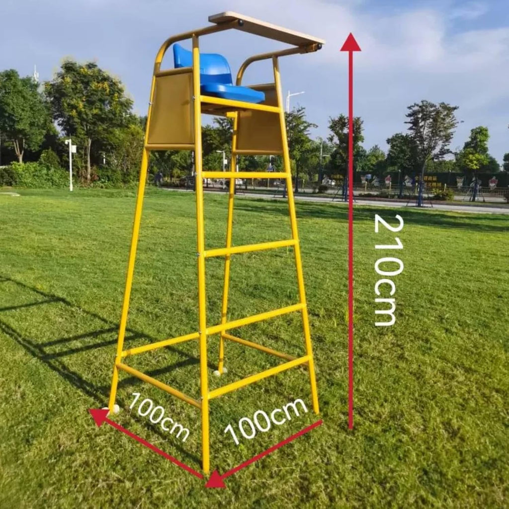 Sports Official Seat Volleyball Referee Chair Ladder Structure Elevated Stand with Flat Overhead Surface Molded Backrest Tubular Frame Suitable for