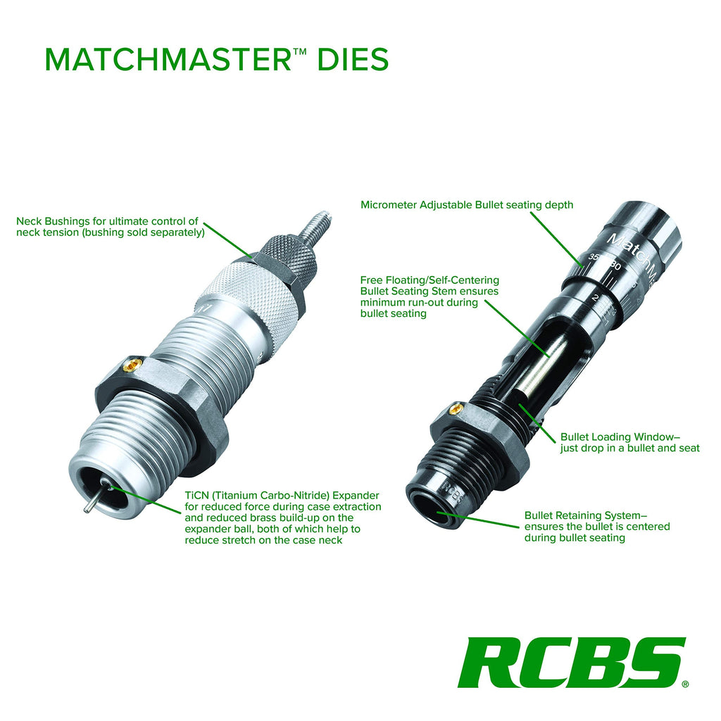 RCBS Matchmaster Competition Full-Length Bushing Set .308 Winchester, Precision Bushing Die Set for Competition Shooting