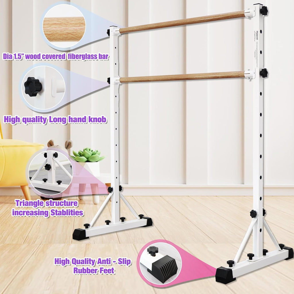 FC FUNCHEER Adjustable Ballet Barre,Portable Dance bar,Fitness Equipment for Dance & Balance Excercise,Super Sturdy for Balance Workout,Weight Limit 250 LBS
