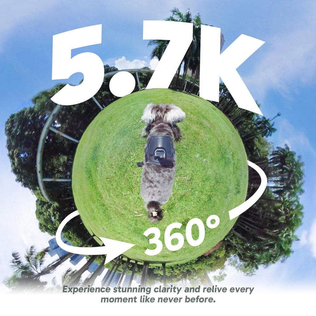 AKASO 360 Action Camera Standard Combo- 5.7K 360 Video with 1/2" 48MP Sensors, 72MP 360 Photo, 360-SuperSmooth, Invisible Selfie Stick Effect, 360Â° Horizon Lock, AI Tracking with 128GB MicroSD Card