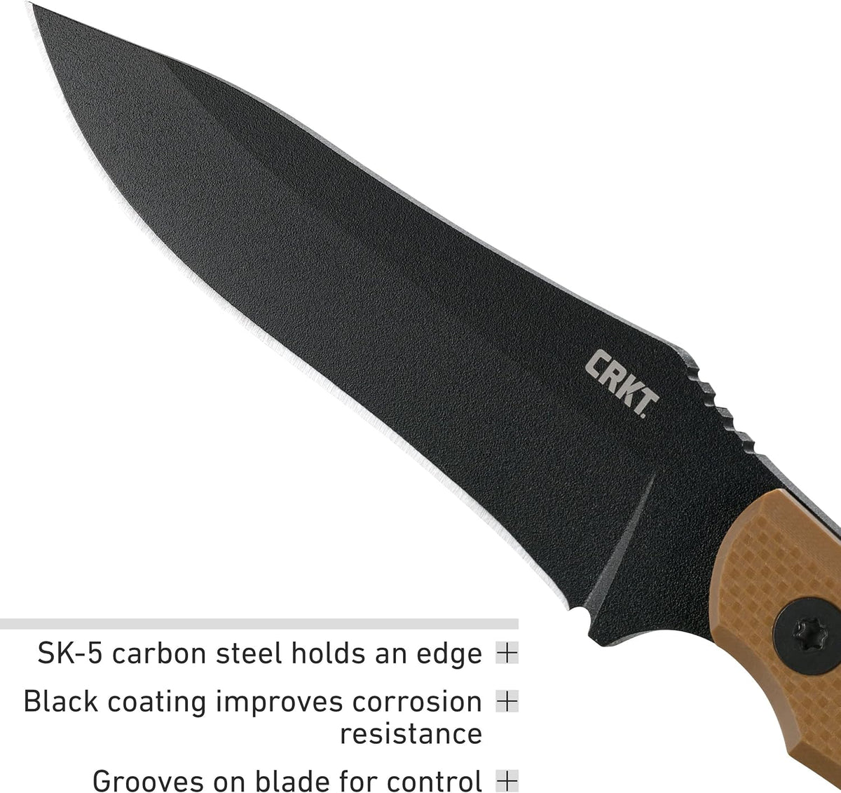 CRKT Ramadi EDC Fixed Blade Knife with Sheath, Coyote Brown, 2083