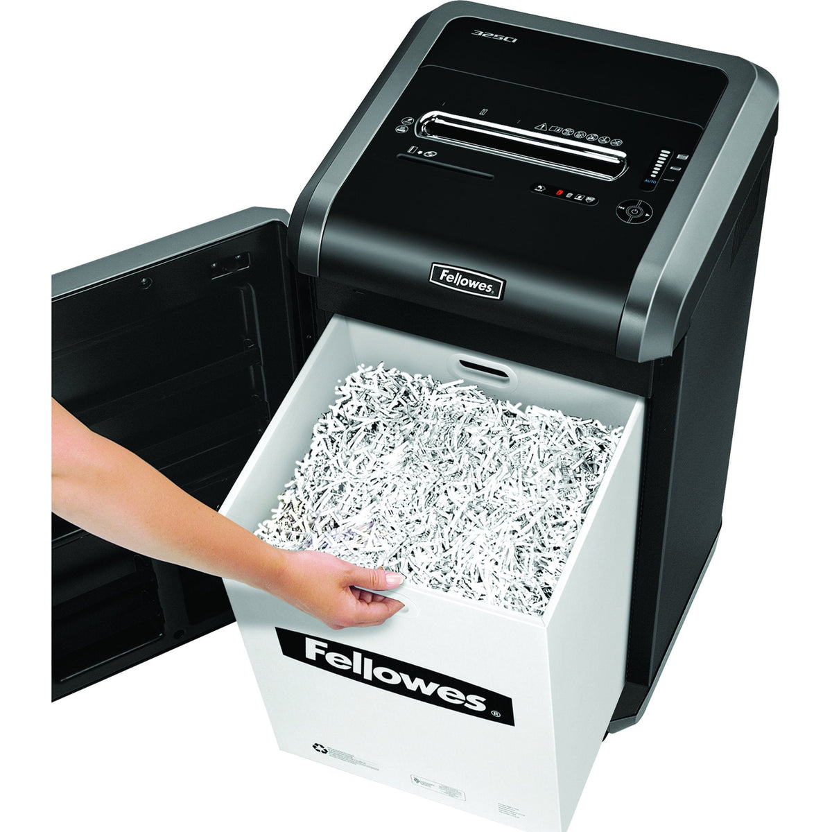 Fellowes Powershred 485Ci 100% Jam Proof Commercial Grade, Quiet Operation 30-Sheet Cross-Cut Paper Shredder, TAA Compliant (38485), Black