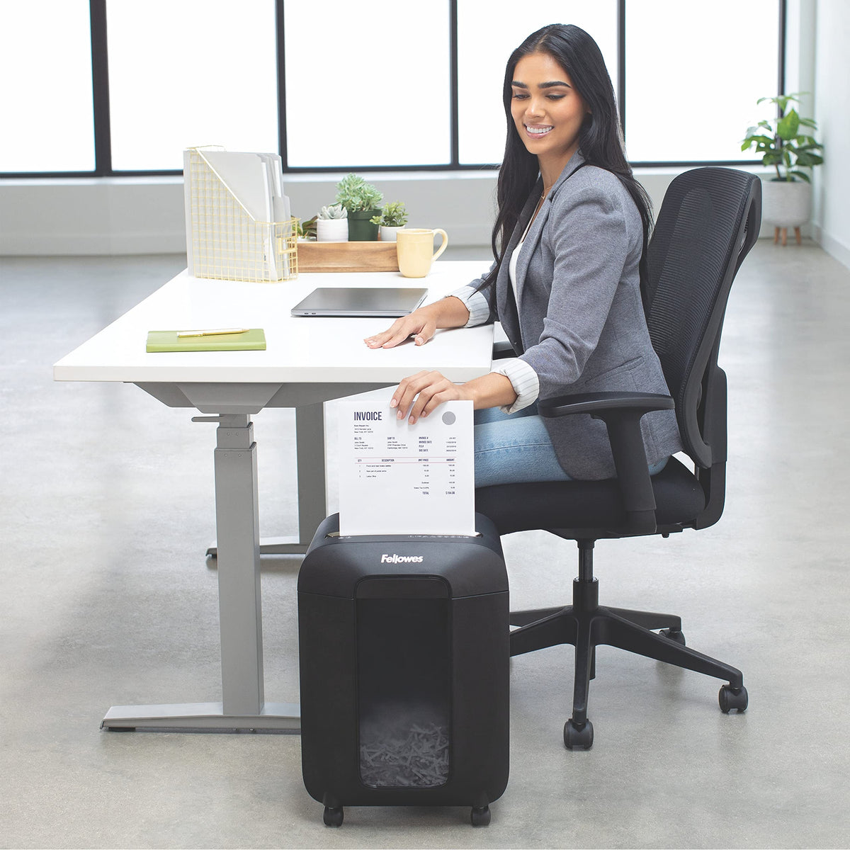 Fellowes Powershred LX70-DB 11 Sheet Cross-Cut Household Paper Shredder for Home Office