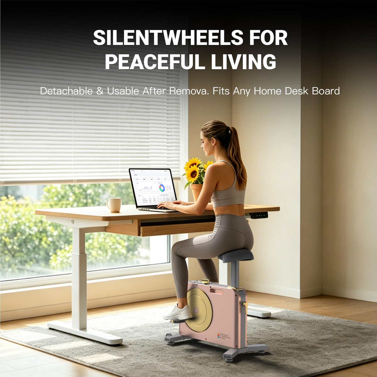 HARISON Under Desk Bike Pedal Exerciser for Home Office, Quiet Cycling