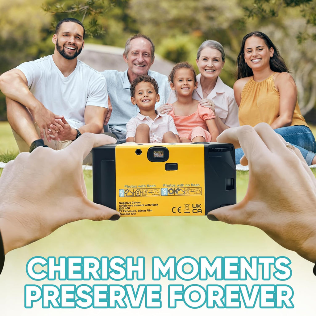 Foto Film Disposable Camera Single Use Film ISO 400 27 Exposure Flash - 10 Pack Bulk for Weddings, Birthdays and Parties!