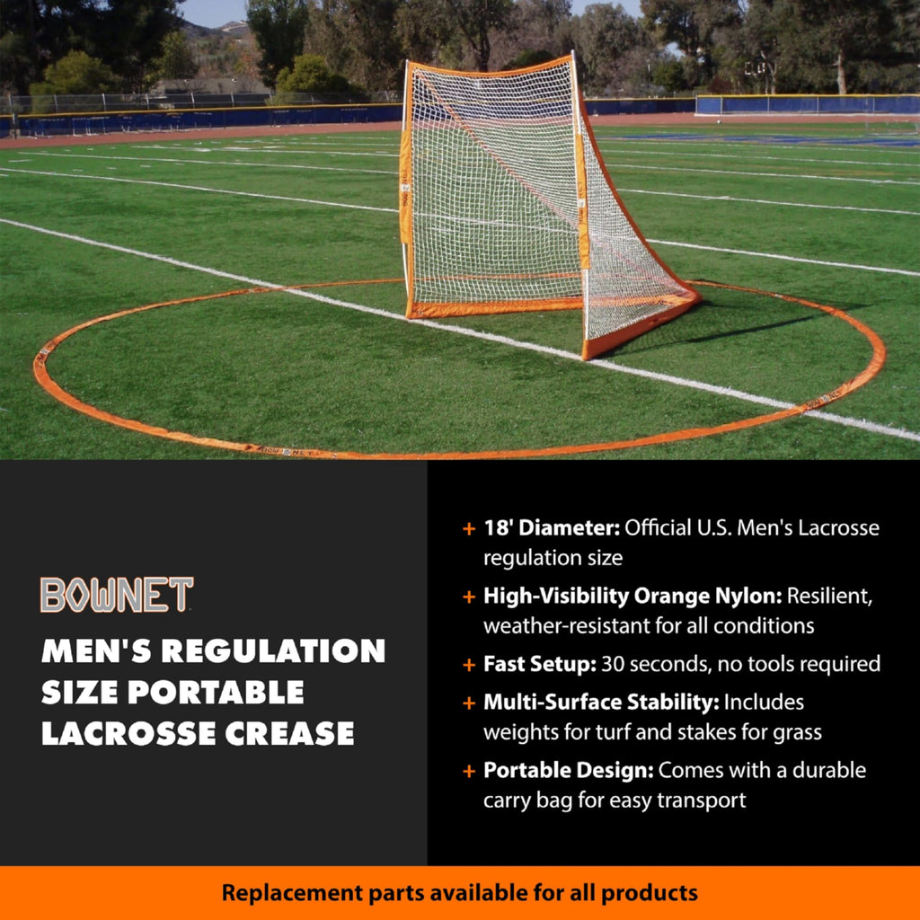 Bownet Portable Lacrosse Crease Ring with Carry Bag â Indoor/Outdoor Training Arc for Goalie Protection & Practice, High-Visibility Weather-Resistant Design, Compatible with Bownet Lacrosse Goals