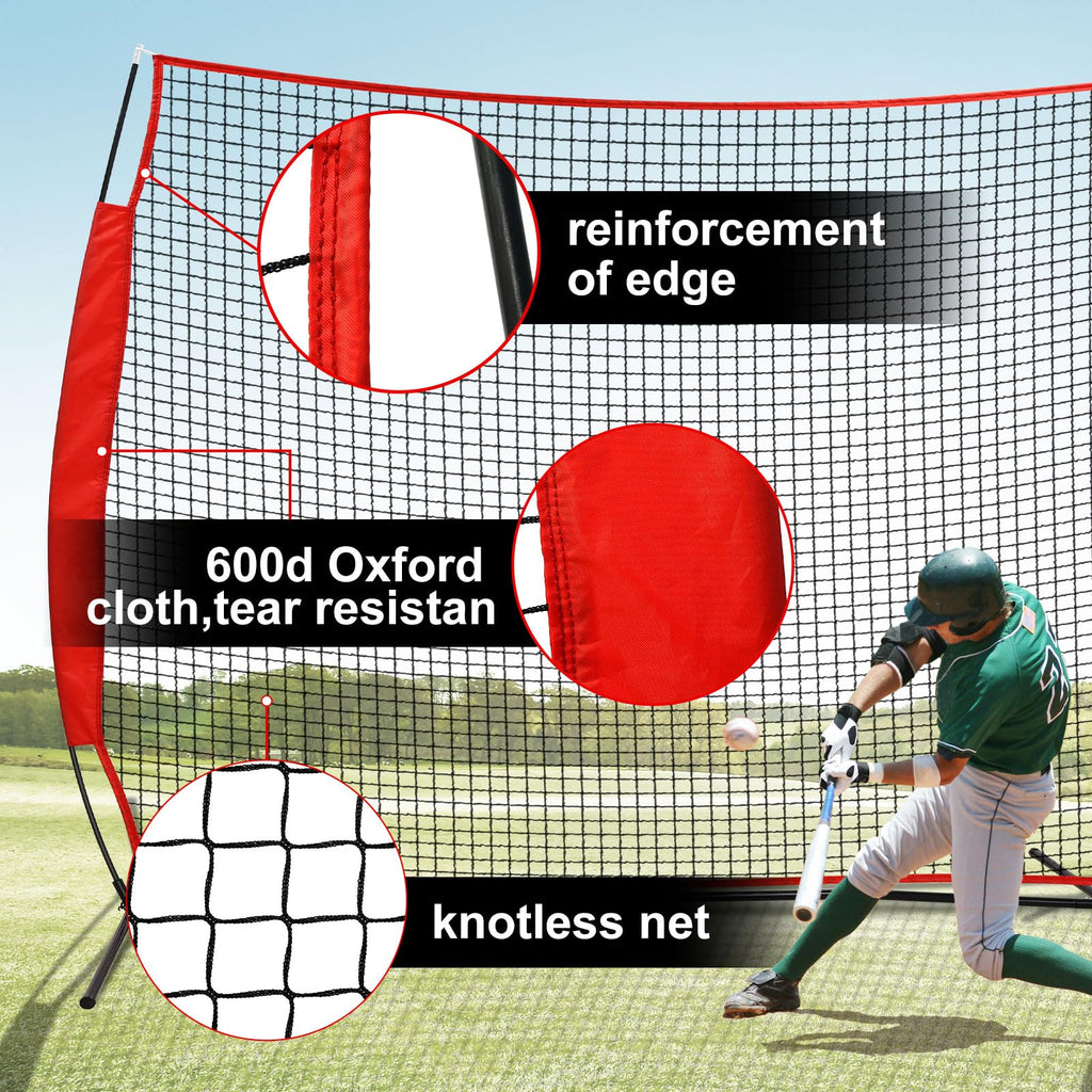 6x7/7x7/16x10/20x10ft Baseball Bating Net,Fix Ball Stop Net by Spike&2 Sandbag,Sports Net Barrier with Handbag,Lacrosse Net Backstop for Basketball,Softball,Baseball Net Barrier for Backyard