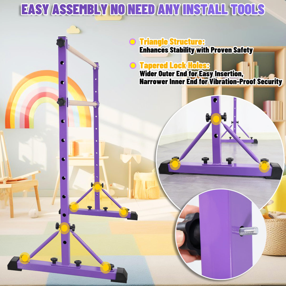 FC FUNCHEER Adjustable Ballet Barre,Portable Dance bar,Fitness Equipment for Dance & Balance Excercise,Super Sturdy for Balance Workout,Weight Limit 250 LBS