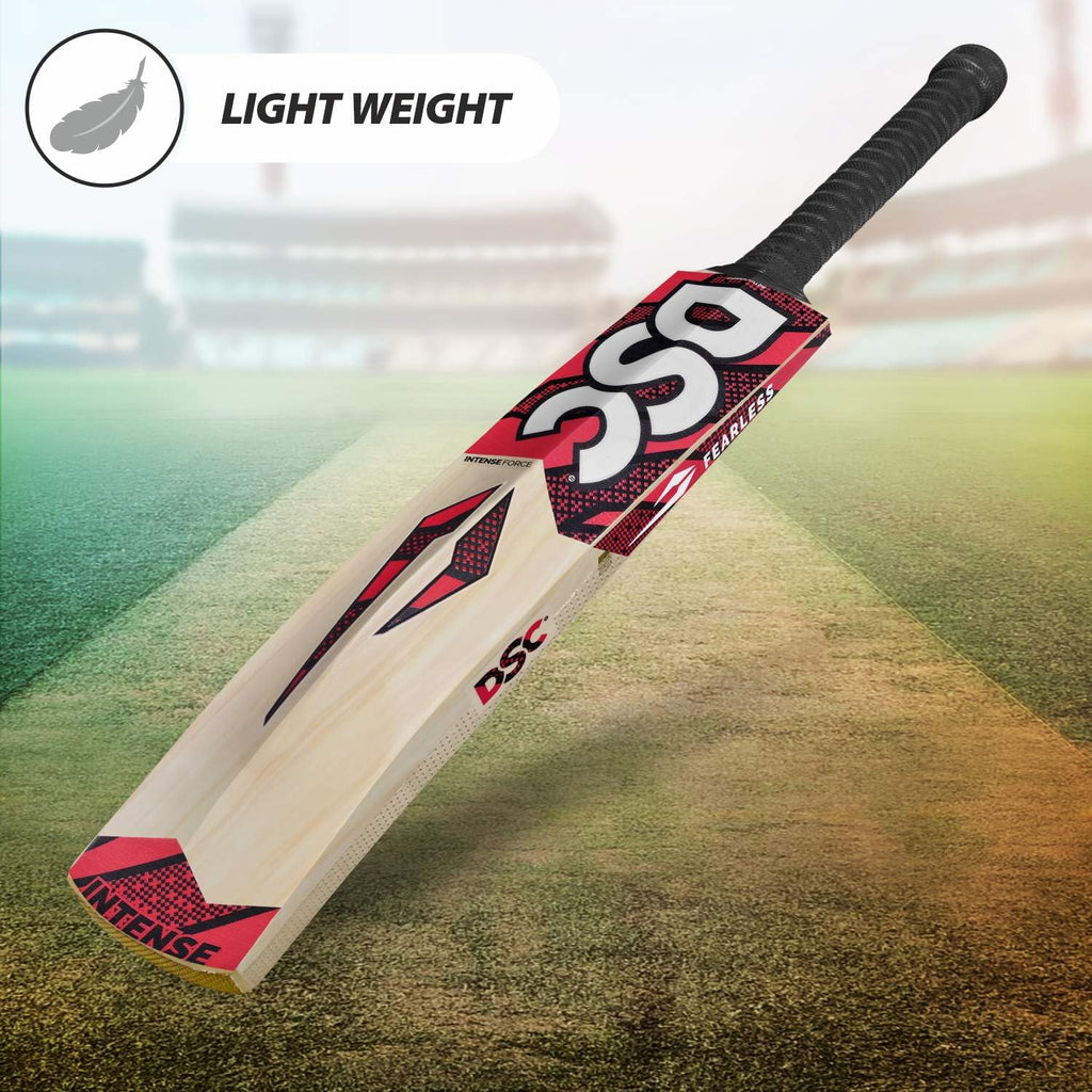 DSC Intense Force Kashmir Willow Cricket Bat for Leather Ball |Size-2 | Light Weight | Free Cover|