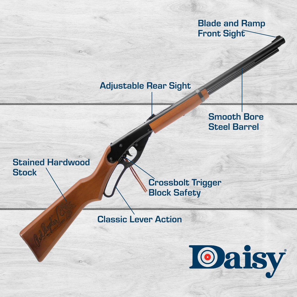 Daisy Red Ryder 1938 .177 BB Rifle- Wood Stock- LeverâAction