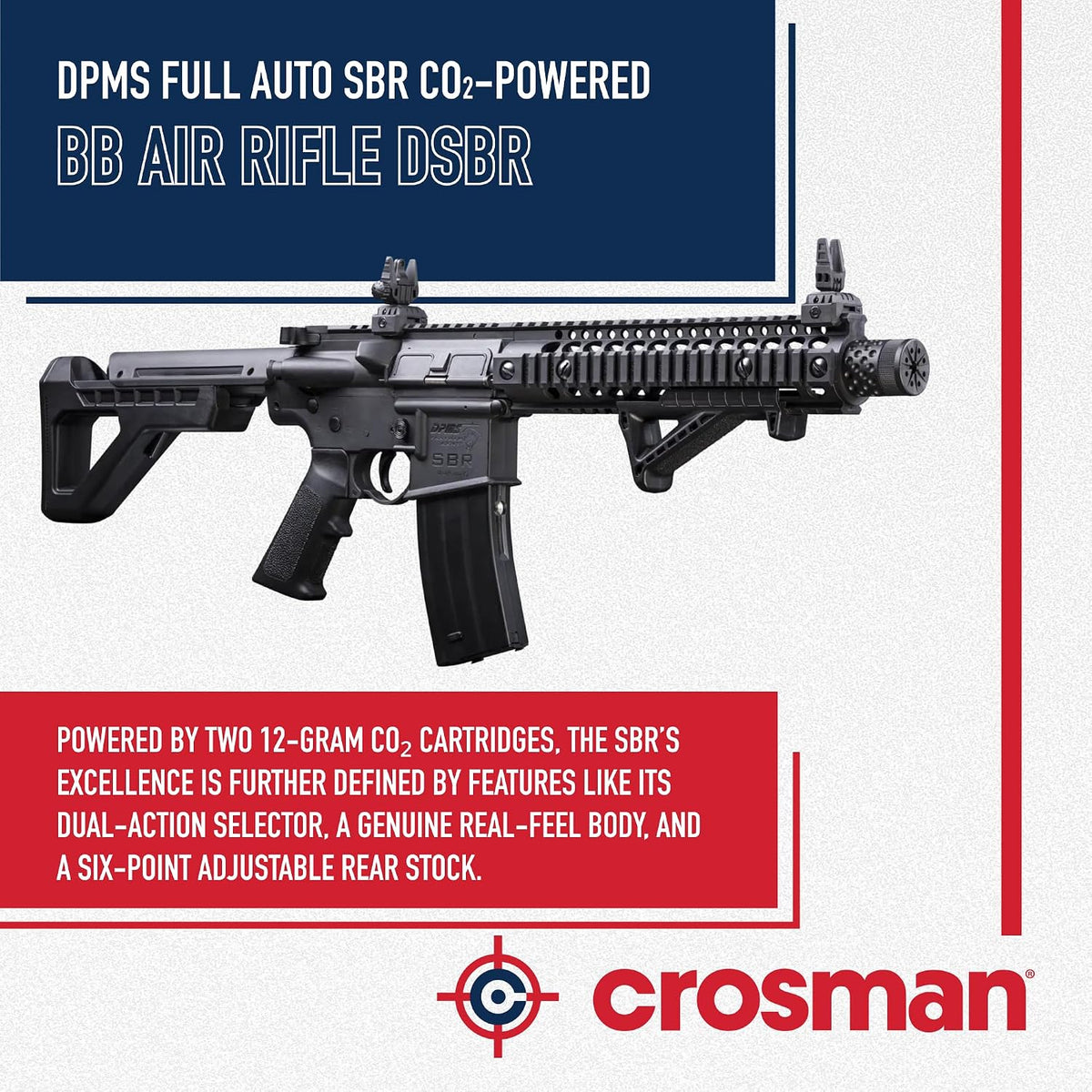 DPMS SBR CO2 BB Air Rifle - 25-Round Mag - 430 FPS - Black
