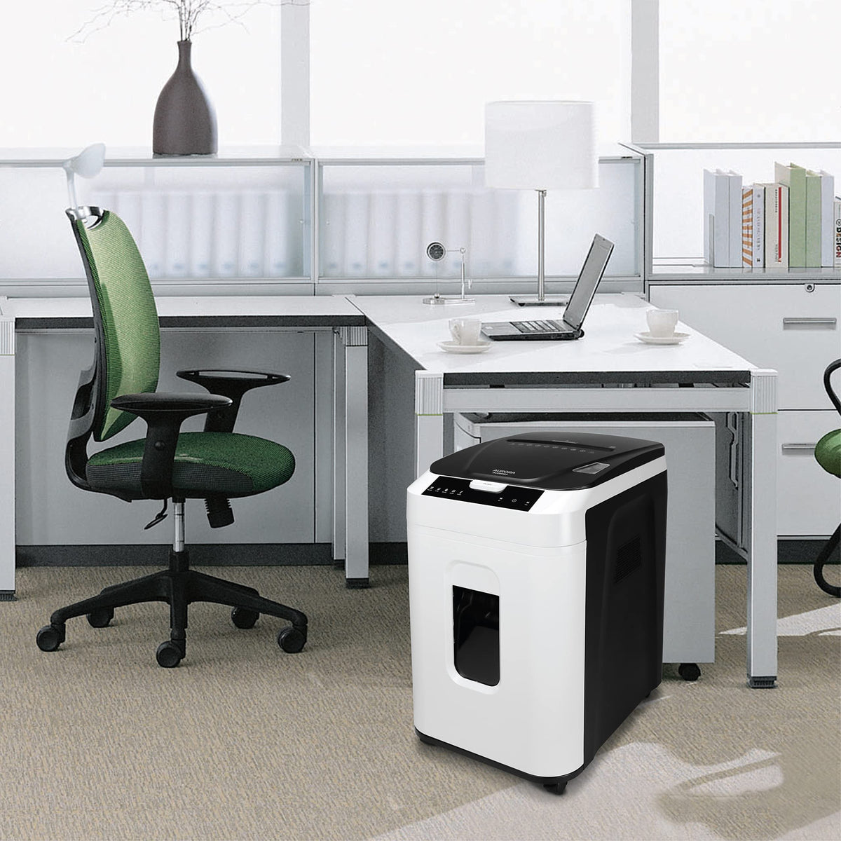 Aurora AU120MB 120-Sheet Auto Feed High Security Micro-Cut Paper Shredder / 30 Minutes (White/Black)