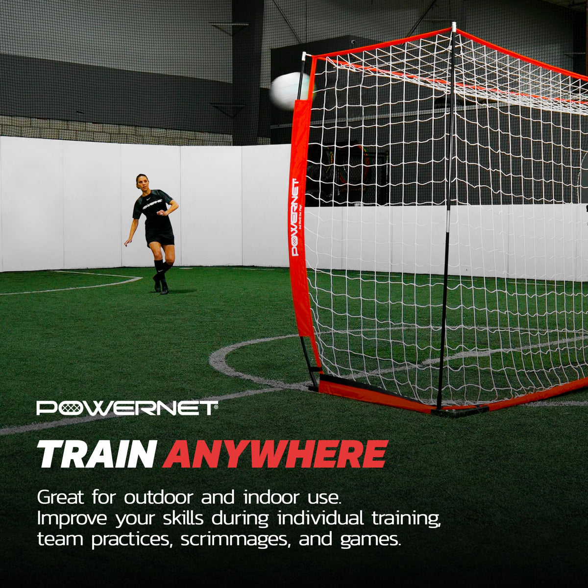 PowerNet Soccer Goal for Backyard, 3Mx2M / 6x4 / 8x4 / 12x6 / 14x7 /18.5x6.5 / 21x7 / 24 x 8 Portable Soccer Net, Sports & Outdoors Training Equipment, Quick Setup 1 Goal & Zipper Storage Bag