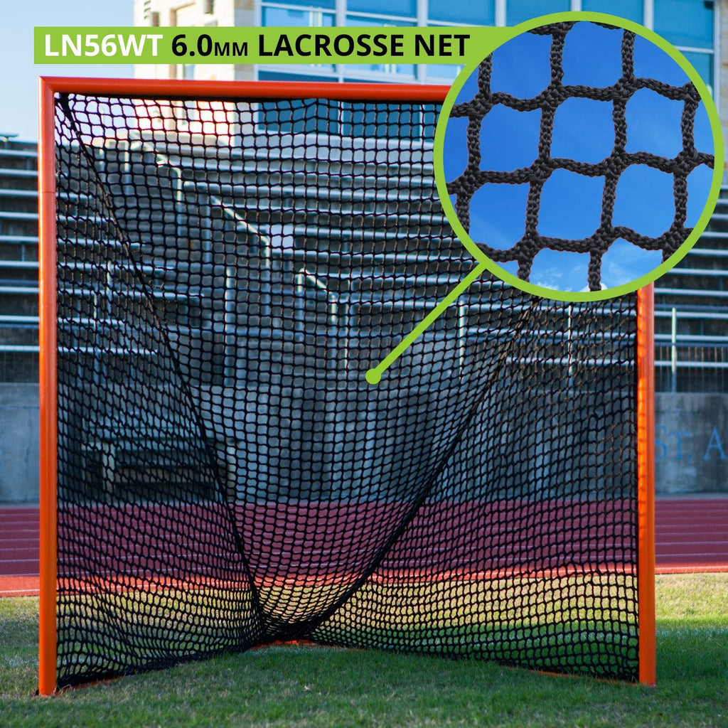 Champion Sports Lacrosse Goal Net - 6mm Official Size White Nylon Net Replacement (Pack of 2)