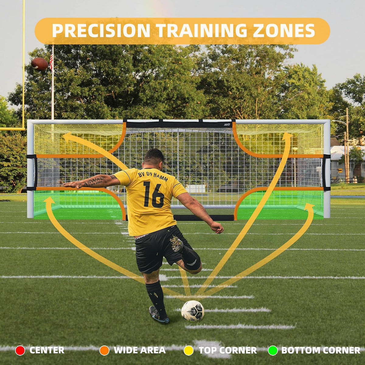 MR Soccer Goal Target Sheet, Field Net, Professional Shooting Practice Aid