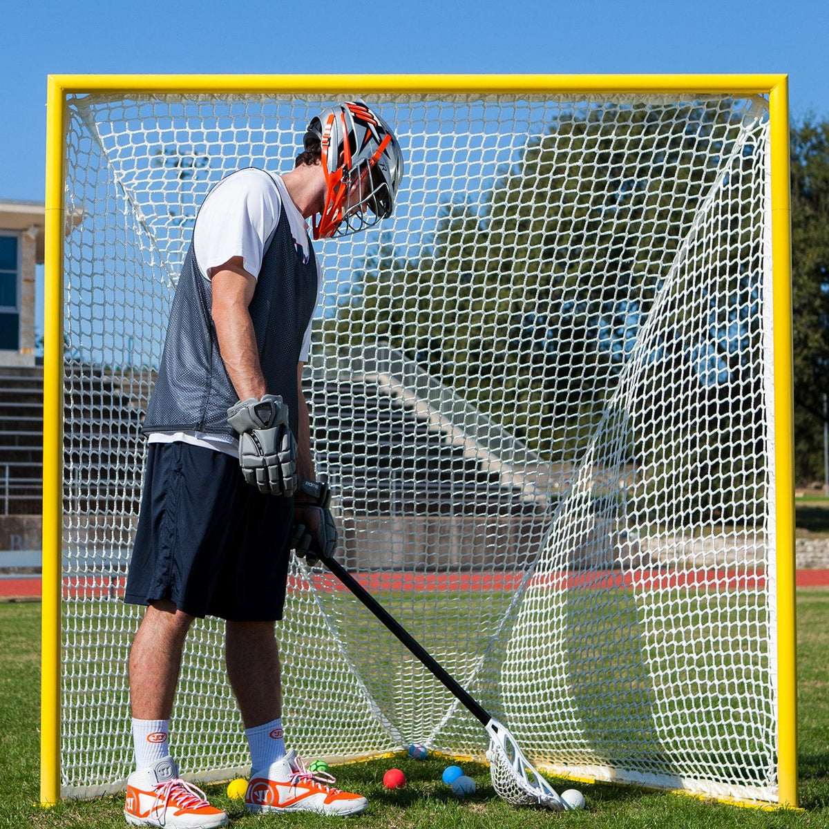 Champion Sports Lacrosse Goal Net - 6mm Official Size White Nylon Net Replacement (Pack of 2)