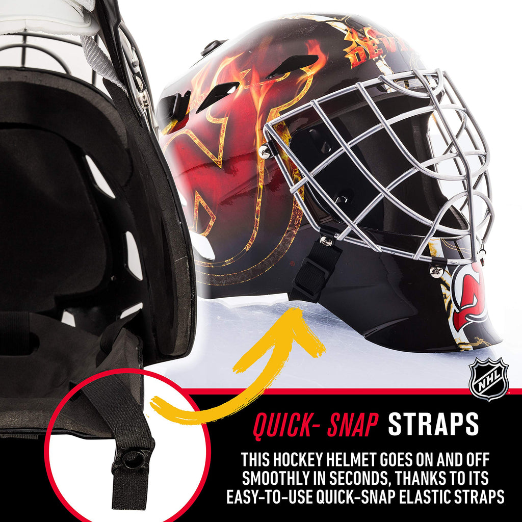 Franklin Sports Team Licensed NHL Hockey Goalie Face Mask - Goalie Mask for Kids Street Hockey - Youth NHL Team Street Hockey Masks