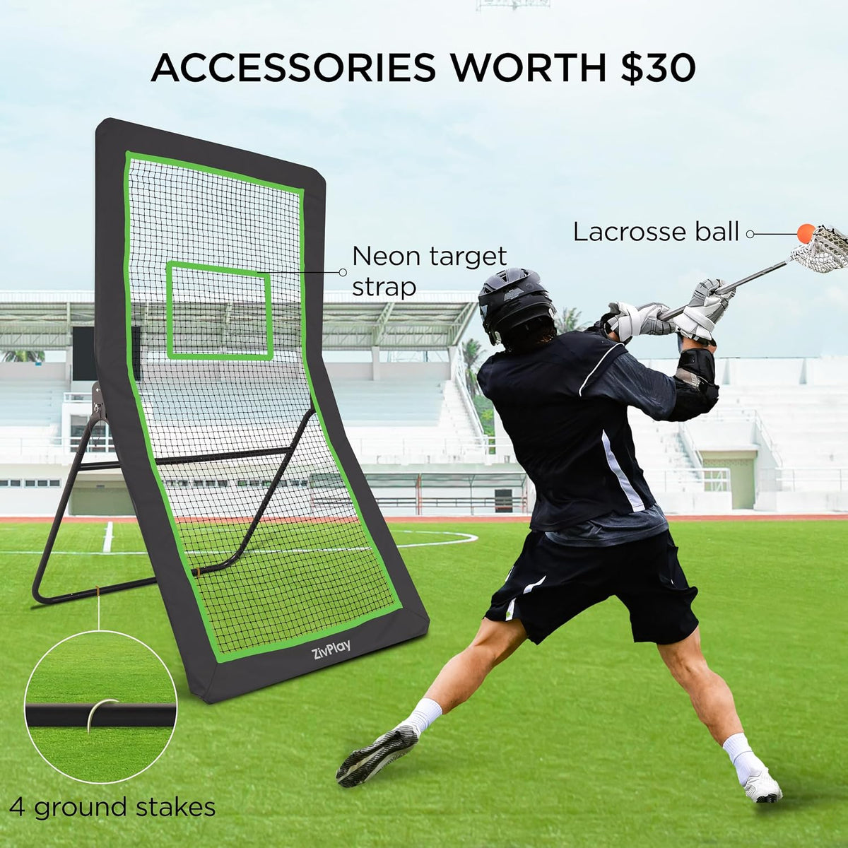 Lacrosse Rebounder for Backyard Lacrosse Bounce Back Net for Lax Practice