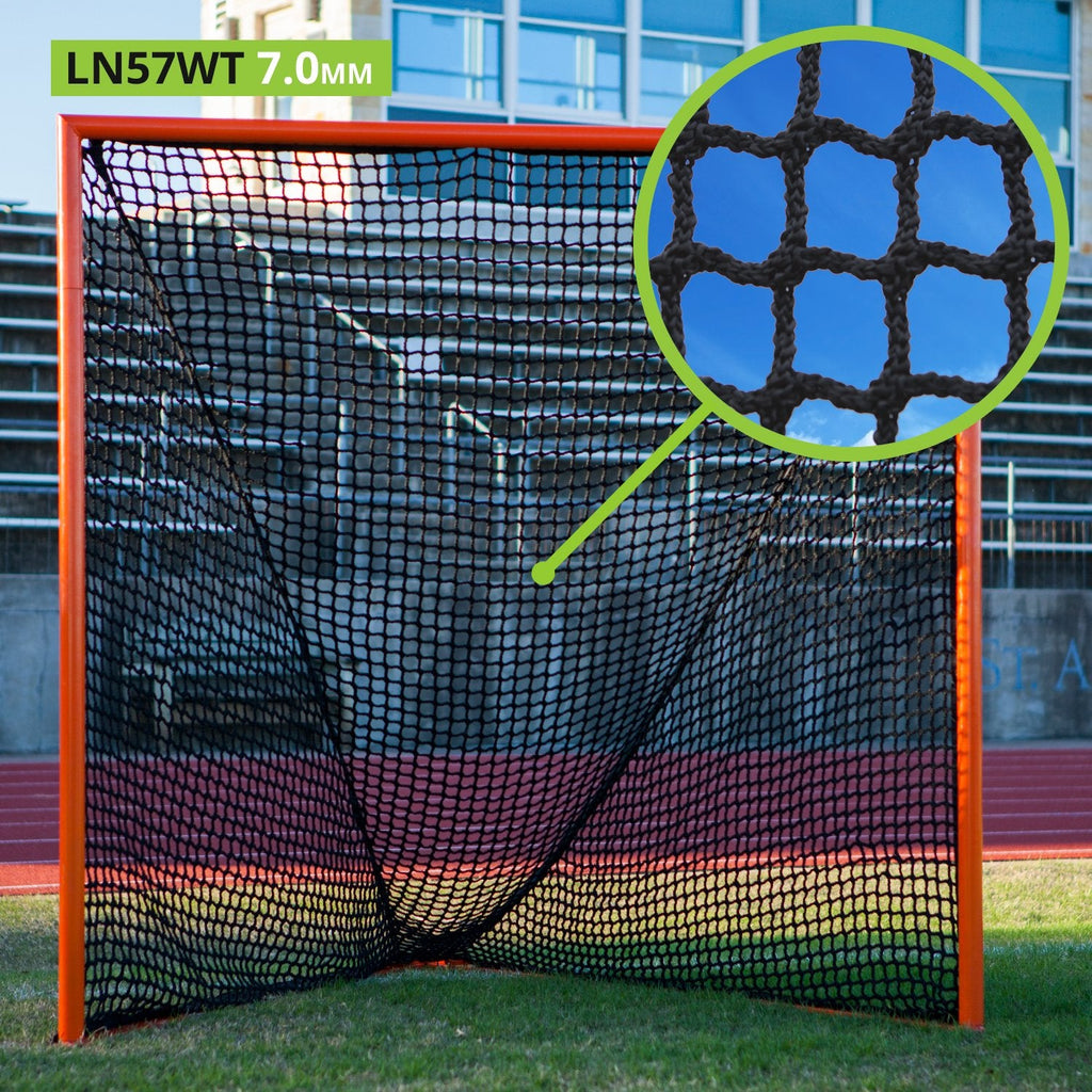 Champion Sports Lacrosse Goal Net - 6mm Official Size White Nylon Net Replacement (Pack of 2)