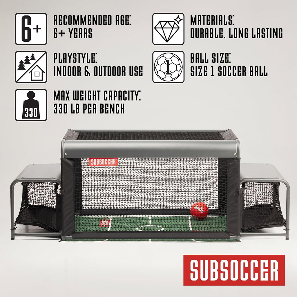 Subsoccer S3 Edge Bench Soccer Game with Mat and Ball, Portable Table Set