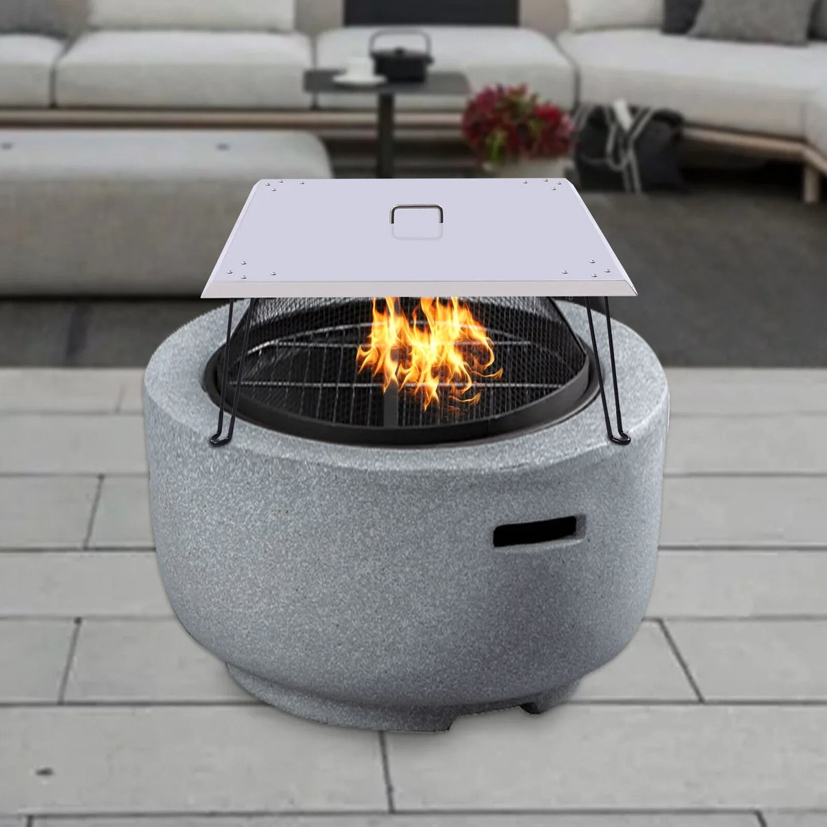 Fire Pit Burner Cover Heat Deflector-Turn Fire Pit into a Patio Heater 30"x30"