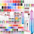 Sizeaviland Keratin Dip Powder Nails Kit with Drill - 30 Colors Dipping Nail Powder Kit with Base and Top Coat Activator Dip Powder Liquids Sizeet, Cuticle Oil and Electric Drill