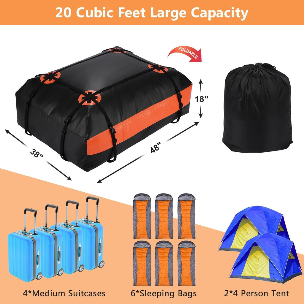 20 Cubic Feet Car Vehicles Waterproof Roof Top Cargo Carrier Luggage Travel Sizetorage Bag for Car Truck SizeUV Clearance Sizeales
