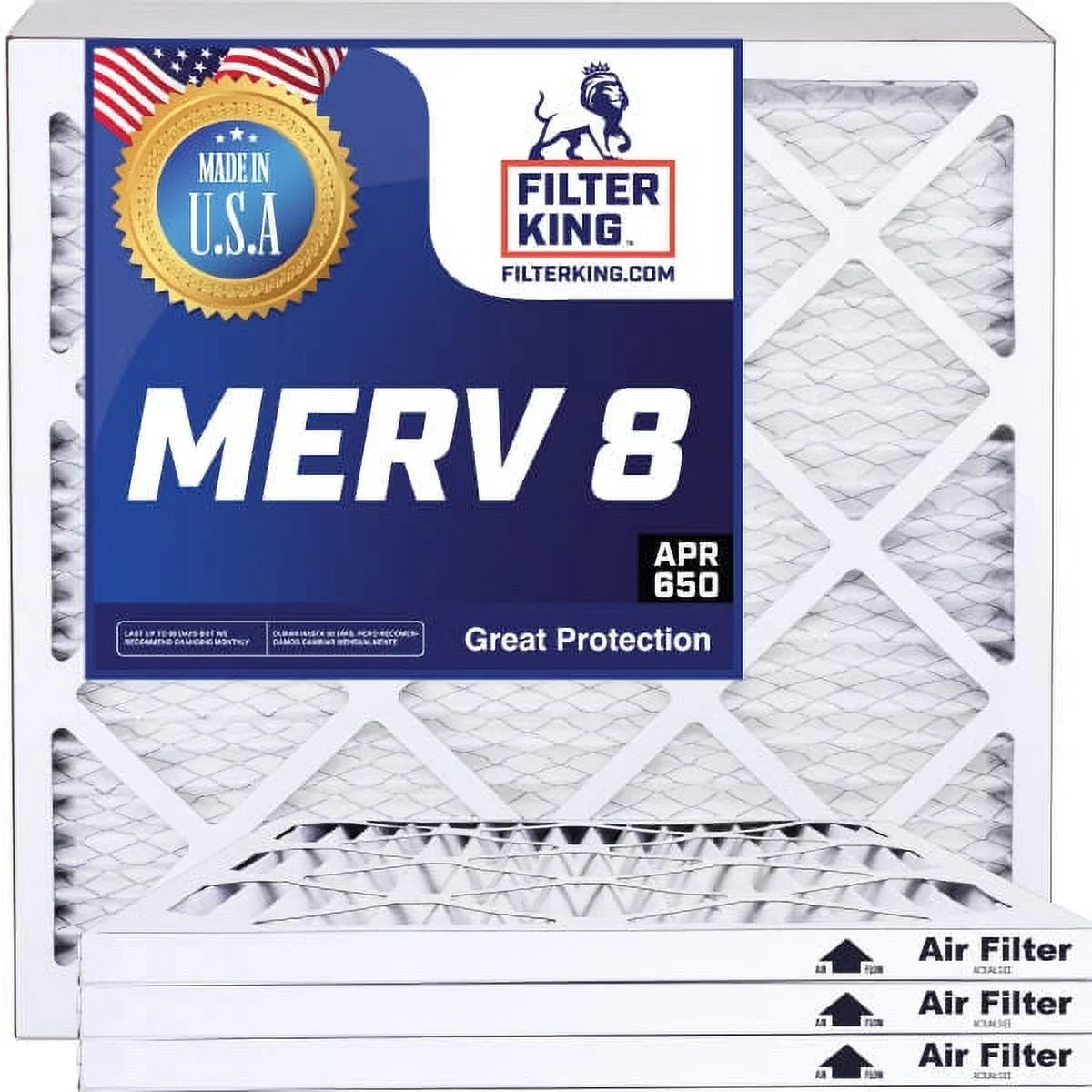 Filter King 28x13.5x1 Air Filter | 4-PACK | MERV 8 HVAC Pleated A/C Furnace Filters | MADE IN USizeA | Actual Sizeize: 28 x 13.5 x .75"